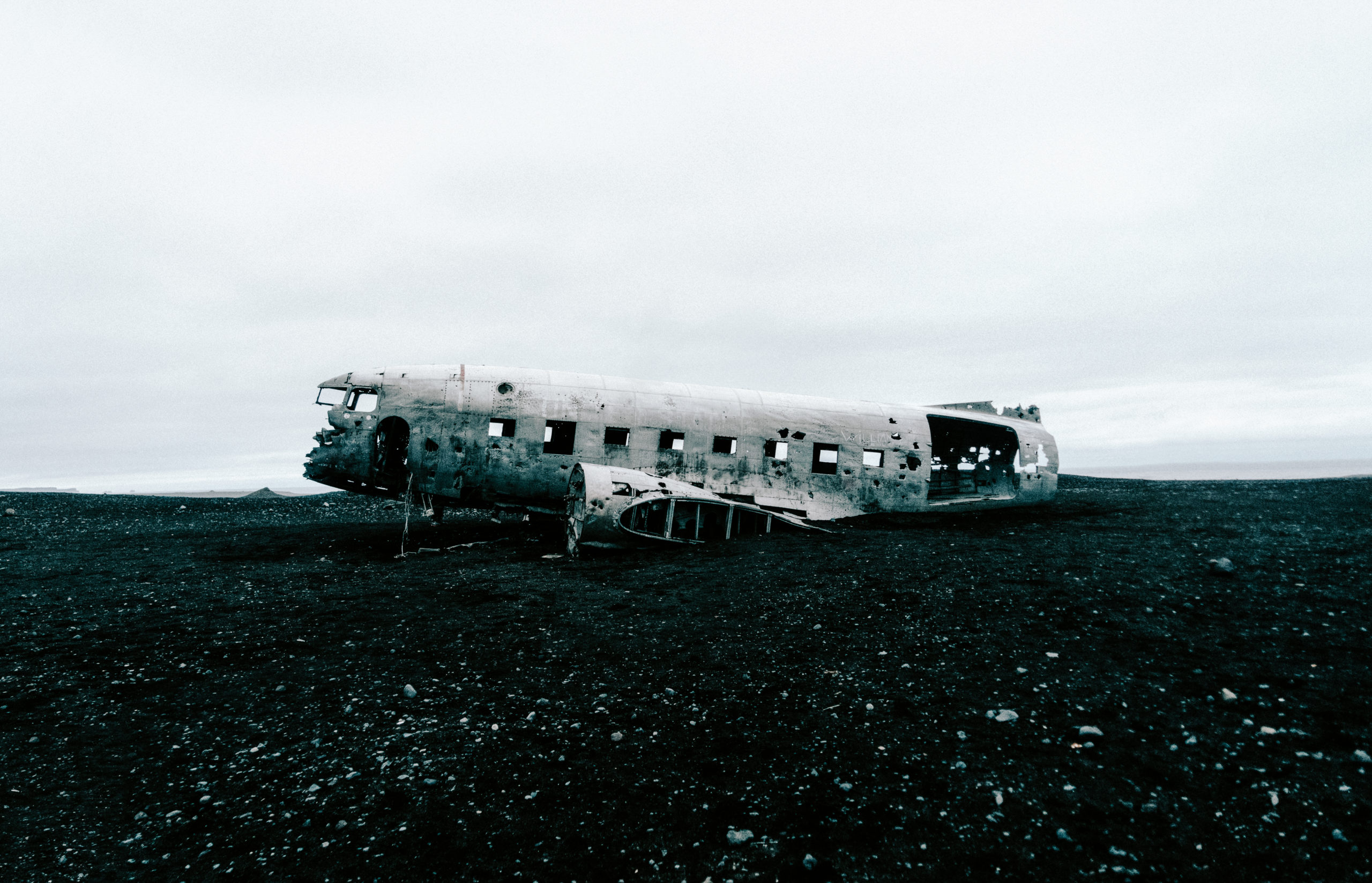 Plane ruins in Iceland during an all day Iceland elopement
